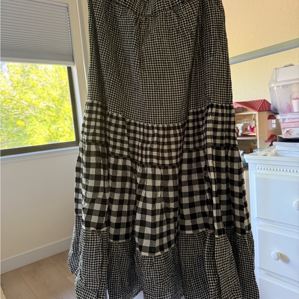 JW Anderson+Uniqlo Black and White Checkered Long Shirt